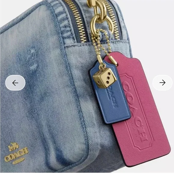 Coach Denim Blue Crossbody Bag with Pink Tag - Picture 8 of 9